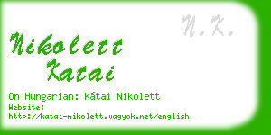nikolett katai business card